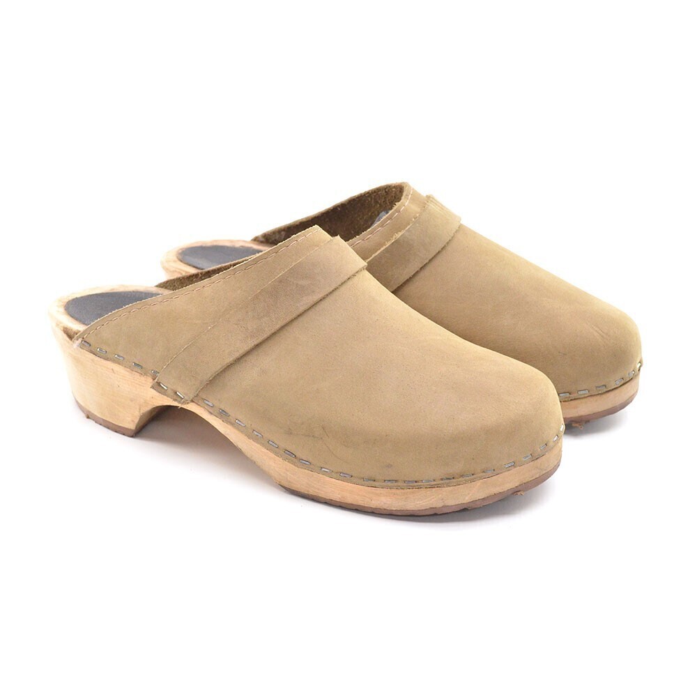 Lotta from Stockholm Taupe Swedish Classic Clogs 37